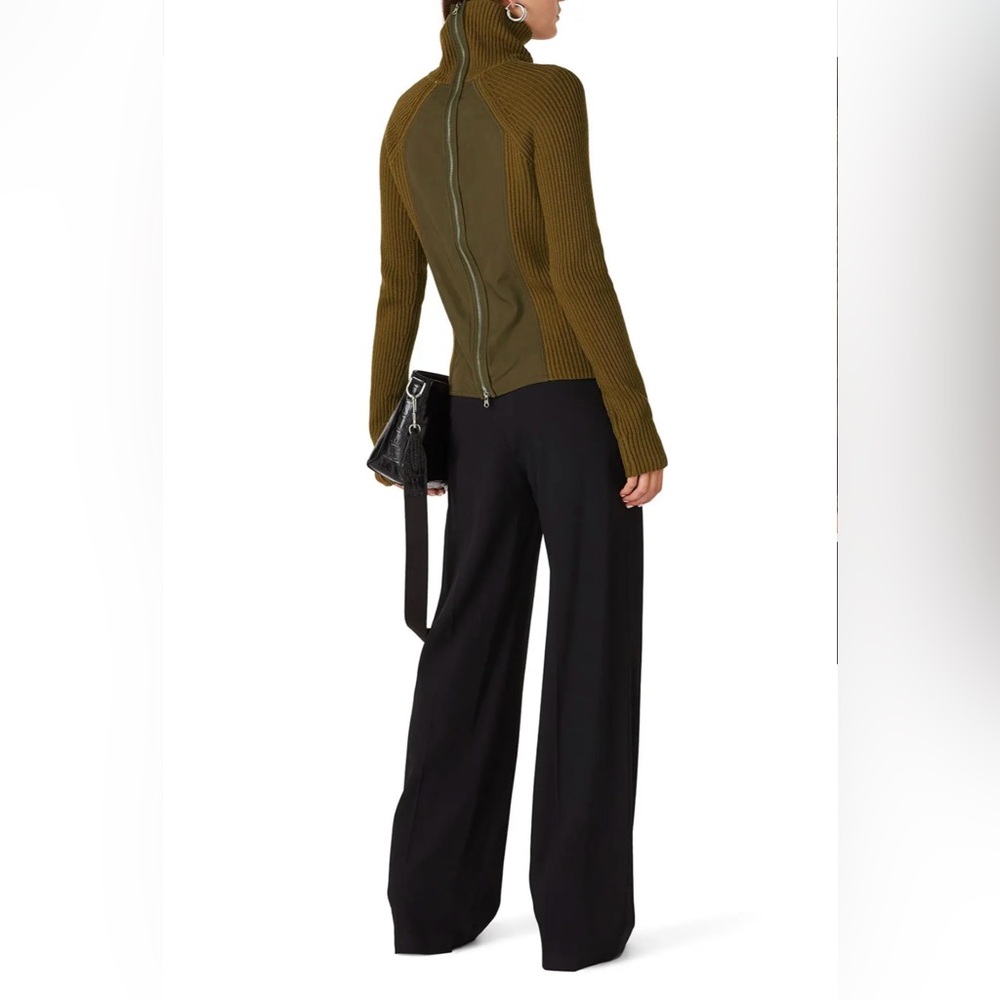 KF/KaufmanFranco Womens Long Sleeve Green Back Zip Sweater